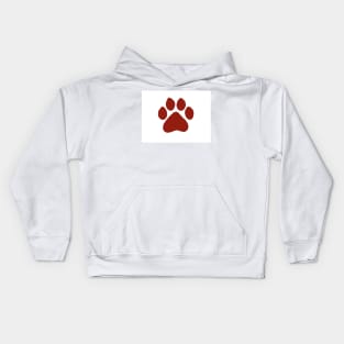 Red dog paw Kids Hoodie